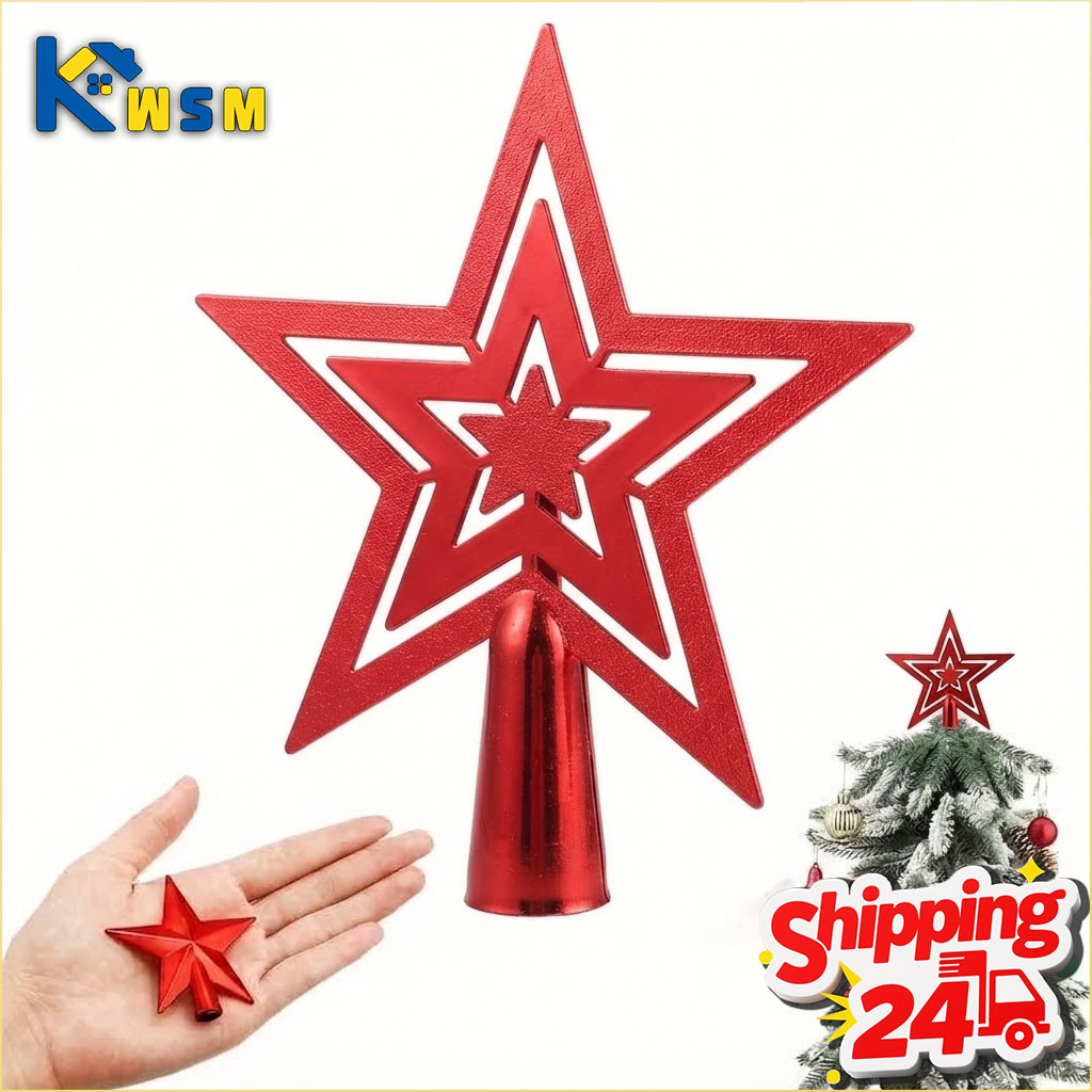 Star Tree Topper - 1-20 Peças de Estrela Dourada Brilhante