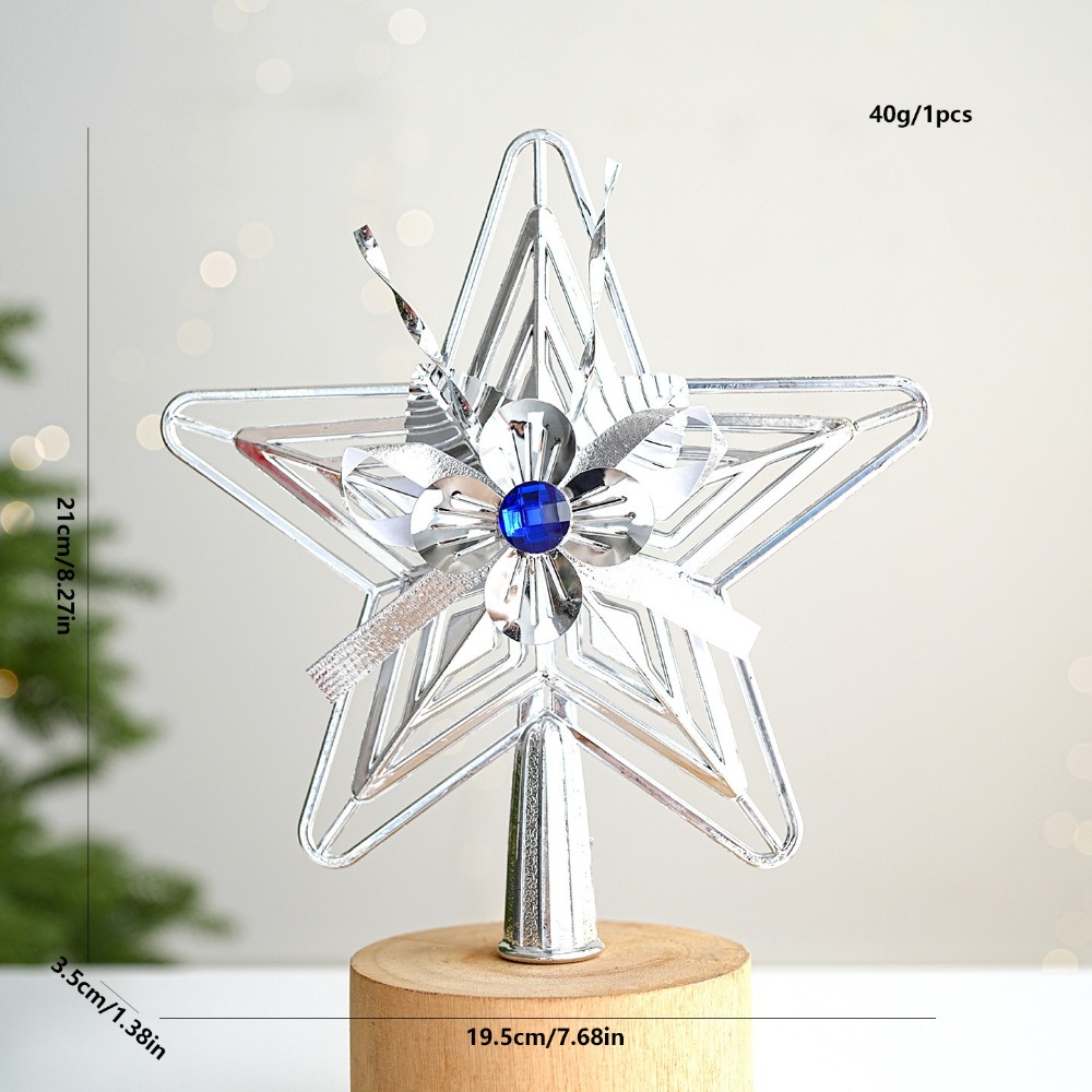 Star Tree Topper - Estrela Festiva de Plástico para Topo