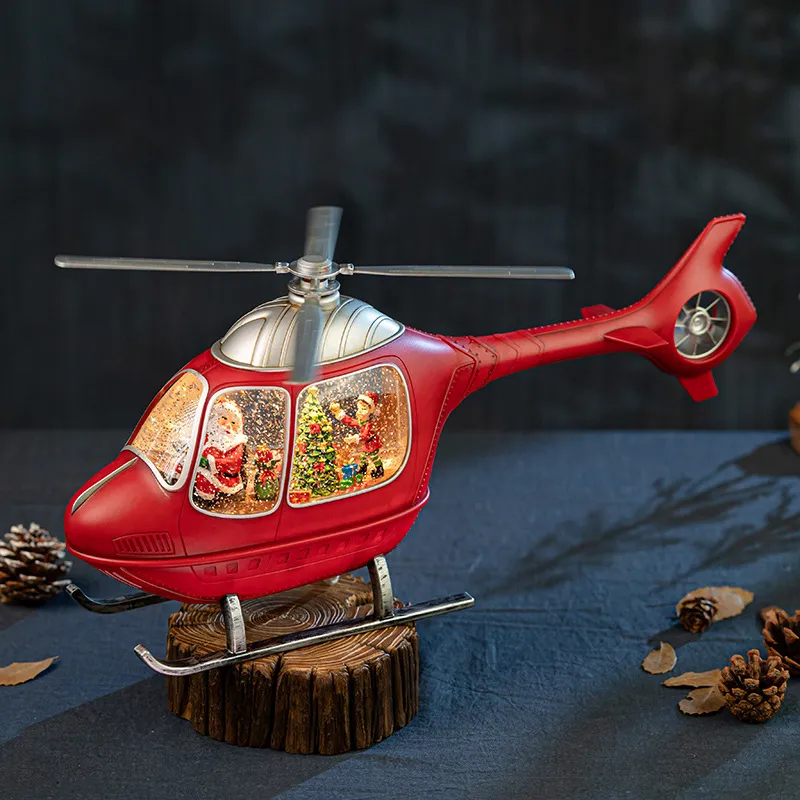 Snow Globe Musical - Caixa de Música Helicóptero Rotativa, Globo