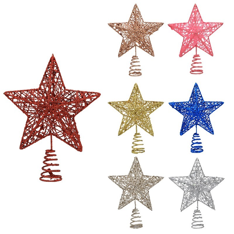 Star Tree Topper - Estrela de Natal com Glitter para