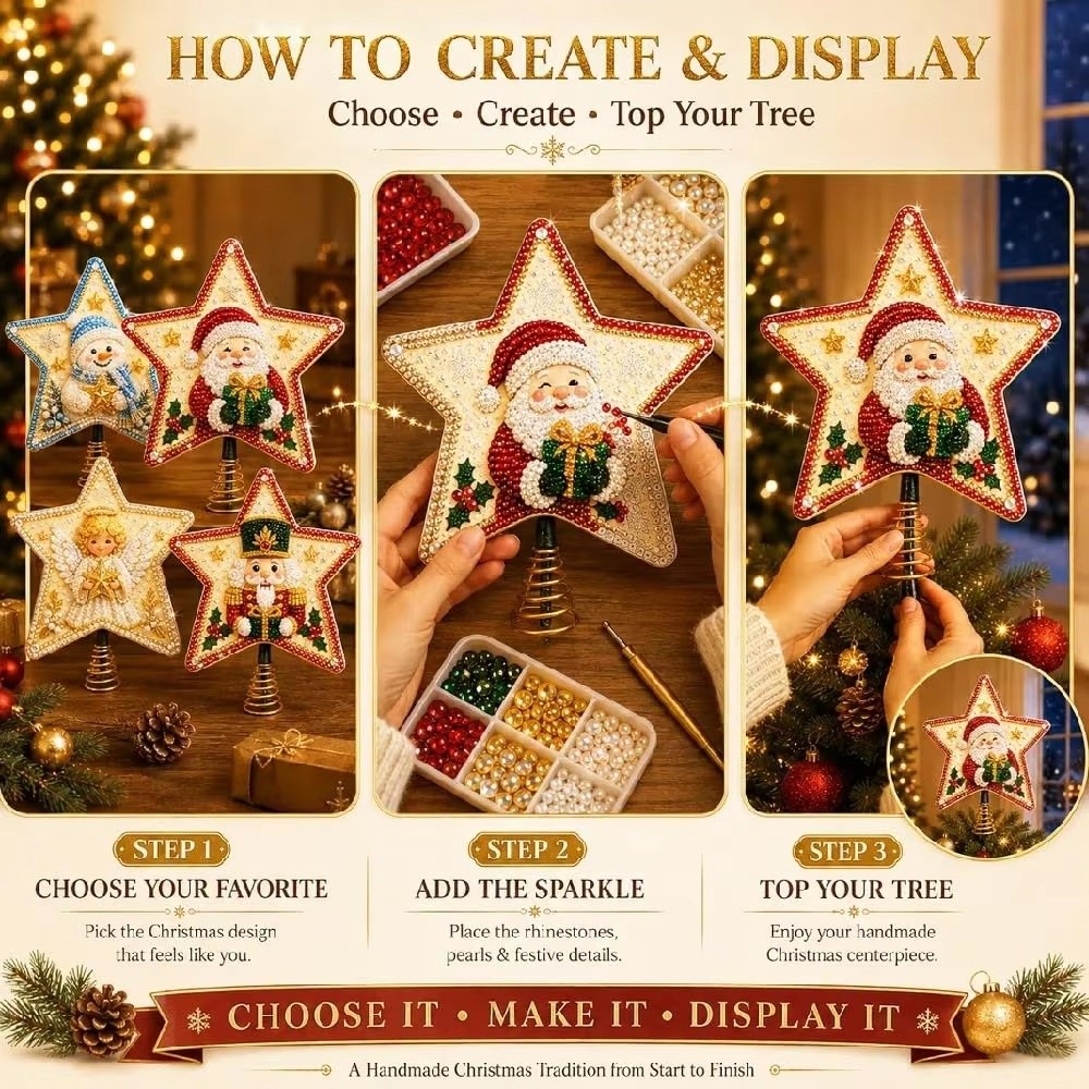 Enfeite de Natal em Forma de E - Star Tree Topper avaliação e preço